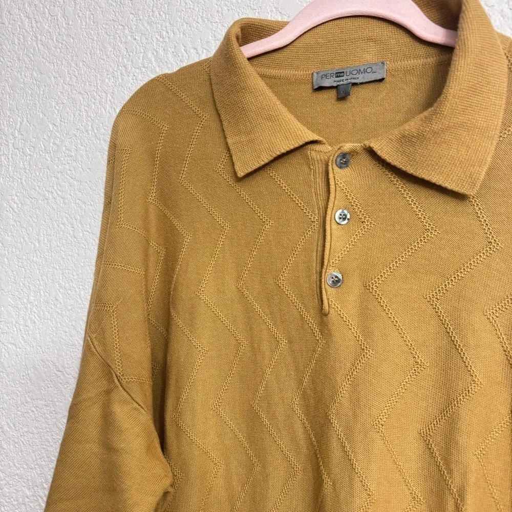 PermeUomo Italy Mens Soft Touch Camel Sweater - Size XL